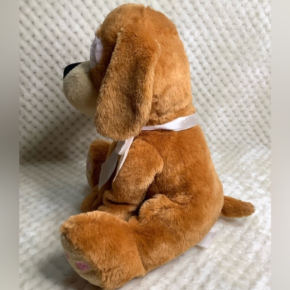 KELLTOY Plush Puppy Dog with Pink Hearts Stuffed Valentines Animal Toy - Picture 6 of 13